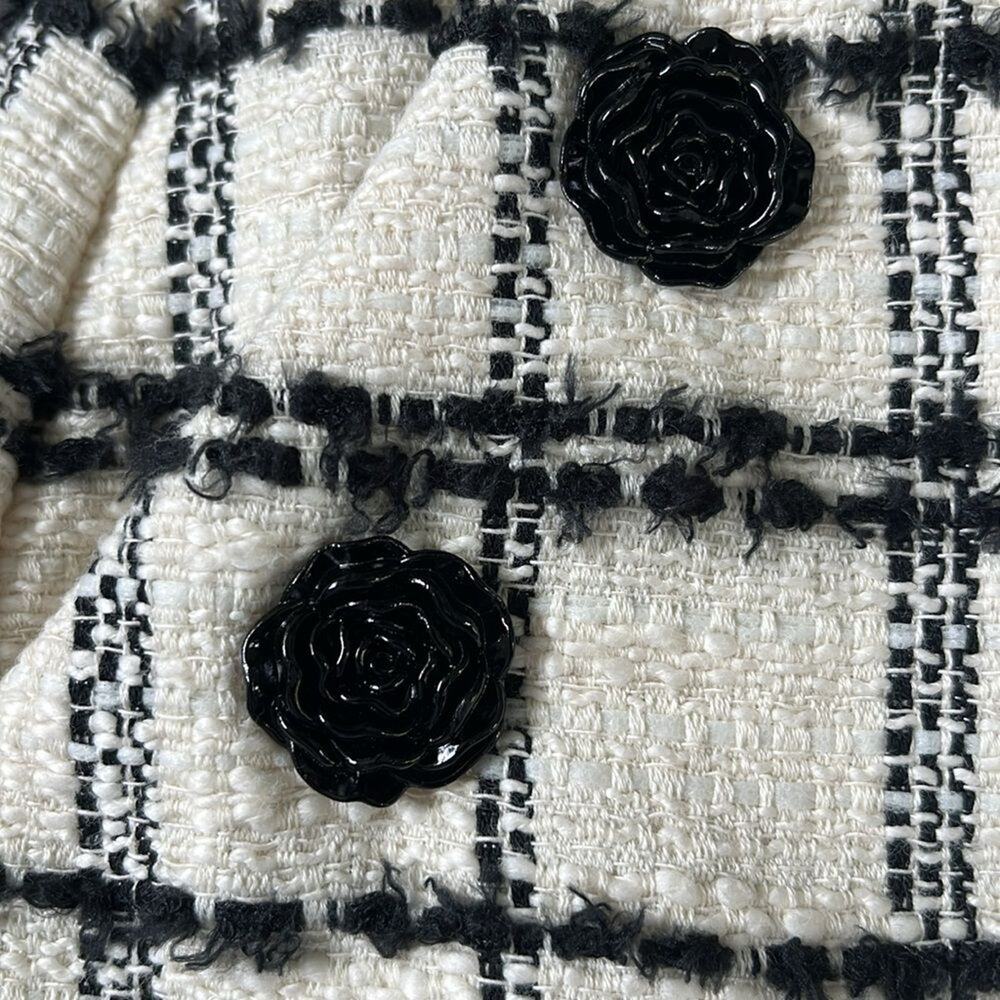 Mestiza Teresa Mini Preppy Skirt in Ivory Black Tweed Size 10 - Picture 5 of 6